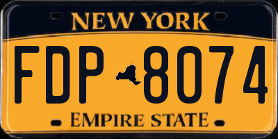 NY license plate FDP8074