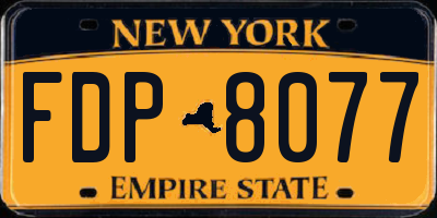 NY license plate FDP8077
