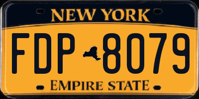 NY license plate FDP8079