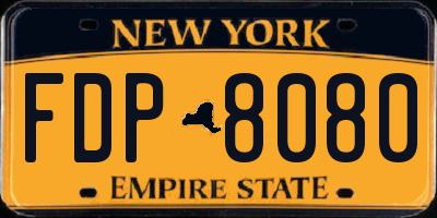 NY license plate FDP8080