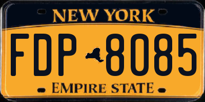 NY license plate FDP8085