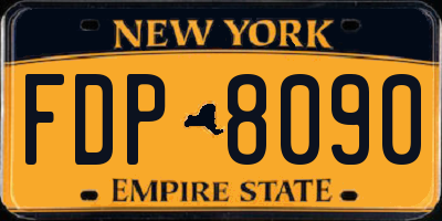 NY license plate FDP8090