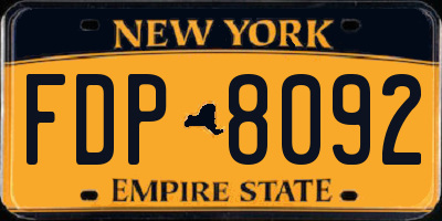 NY license plate FDP8092