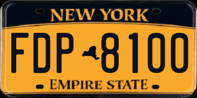 NY license plate FDP8100