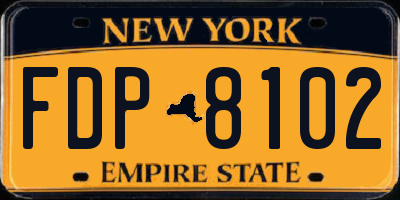NY license plate FDP8102
