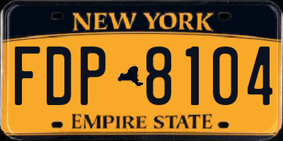 NY license plate FDP8104