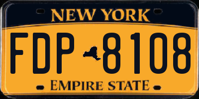 NY license plate FDP8108