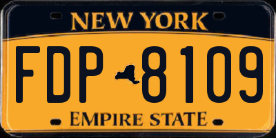 NY license plate FDP8109