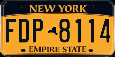NY license plate FDP8114