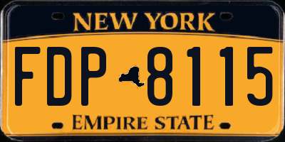 NY license plate FDP8115