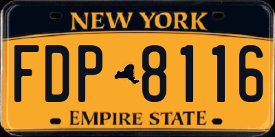 NY license plate FDP8116