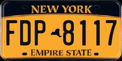 NY license plate FDP8117