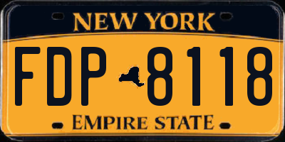 NY license plate FDP8118