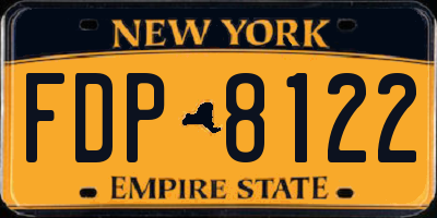 NY license plate FDP8122