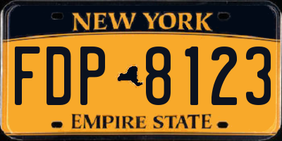 NY license plate FDP8123