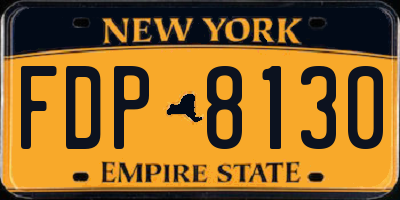 NY license plate FDP8130