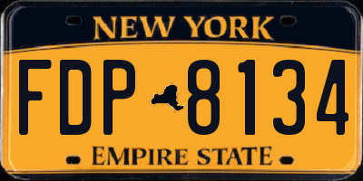 NY license plate FDP8134