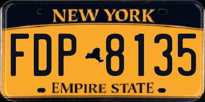NY license plate FDP8135
