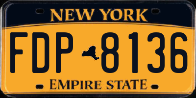 NY license plate FDP8136