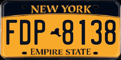 NY license plate FDP8138
