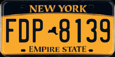 NY license plate FDP8139