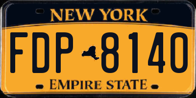 NY license plate FDP8140
