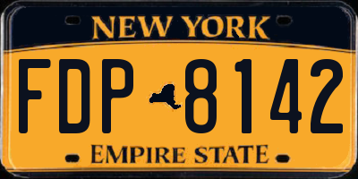 NY license plate FDP8142