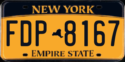 NY license plate FDP8167