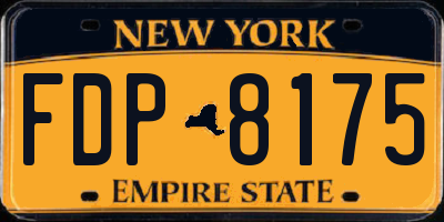 NY license plate FDP8175