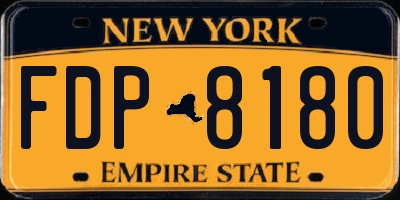 NY license plate FDP8180