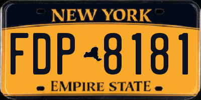 NY license plate FDP8181