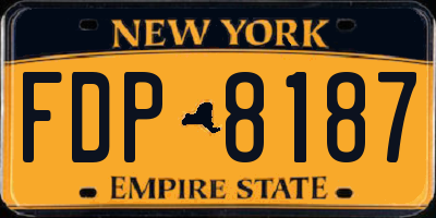 NY license plate FDP8187