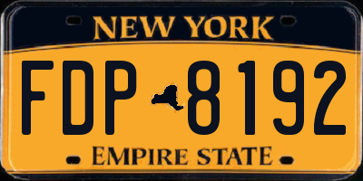 NY license plate FDP8192