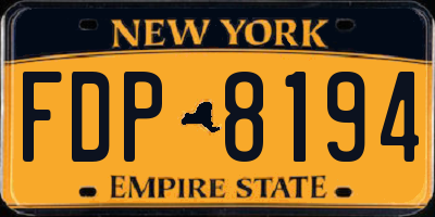NY license plate FDP8194