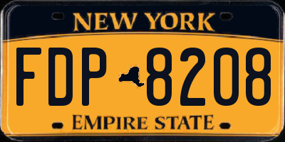 NY license plate FDP8208