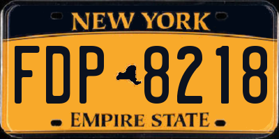 NY license plate FDP8218