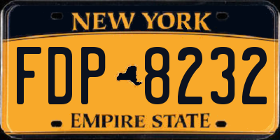 NY license plate FDP8232
