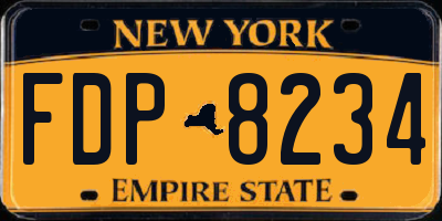 NY license plate FDP8234