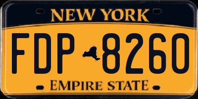 NY license plate FDP8260