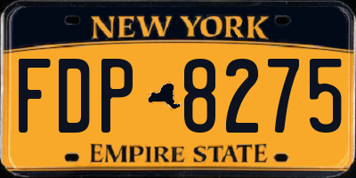 NY license plate FDP8275