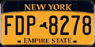 NY license plate FDP8278