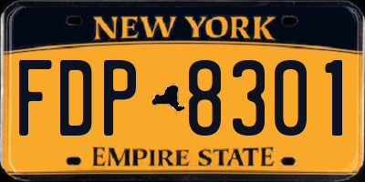 NY license plate FDP8301