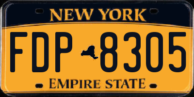 NY license plate FDP8305