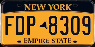 NY license plate FDP8309