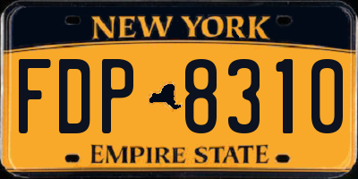 NY license plate FDP8310