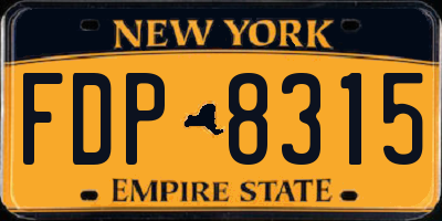 NY license plate FDP8315