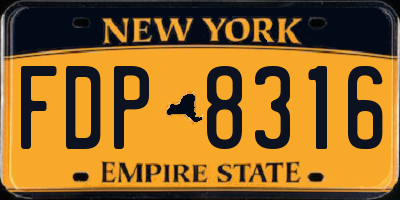NY license plate FDP8316