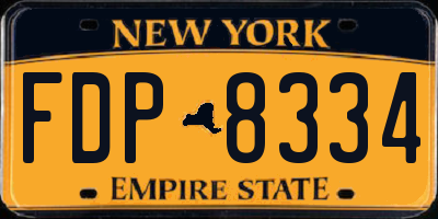 NY license plate FDP8334