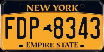 NY license plate FDP8343