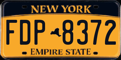 NY license plate FDP8372